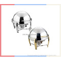 Round buffet food warmer/stainless steel roll top chafing dish